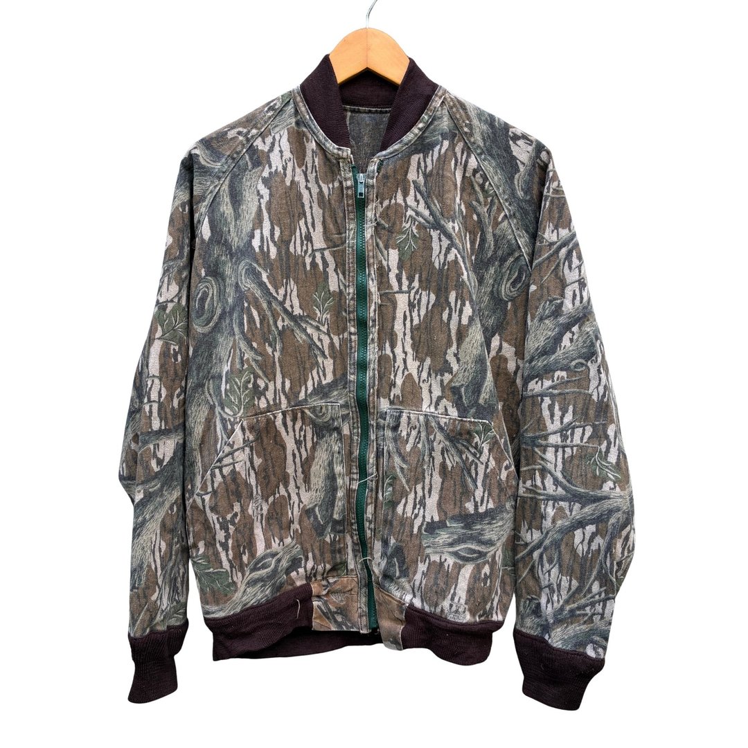 复古 Mossy Oak 可翻面树座 / 秋叶迷彩狩猎夹克 - 男装外套 - 棉 