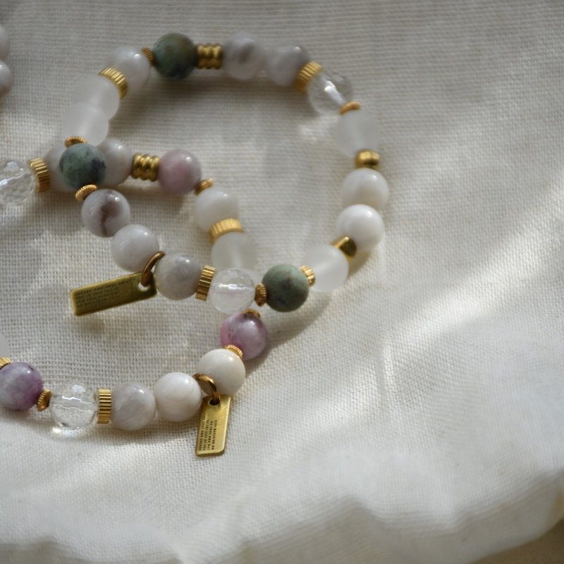 友情的可贵 (手工手环/黄铜/天然石/纪念/交换礼物/情侣款/订制) - 手链/手环 - 铜/黄铜 