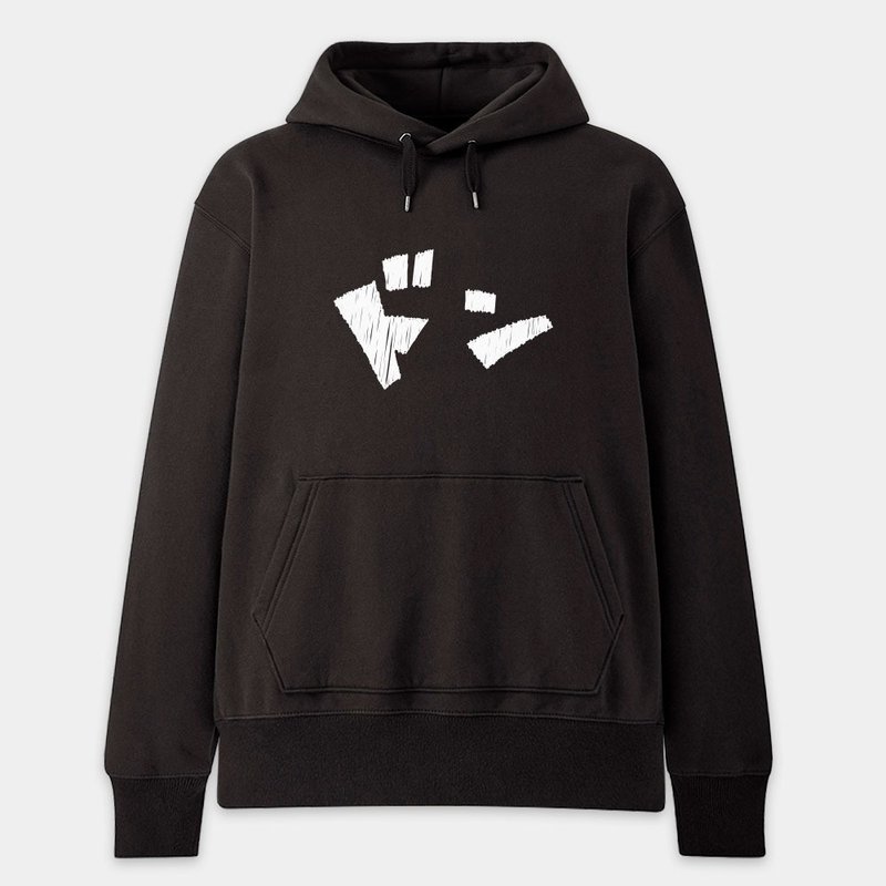 【秋冬新品】咚 DONG 日文字 中性 纯棉帽T 大学T PS029 - 中性连帽卫衣/T 恤 - 棉．麻 黑色