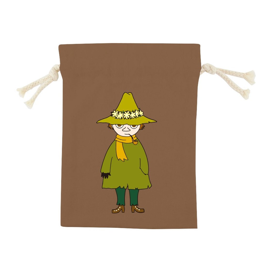 Moomin授权 -彩色束口袋【阿金(咖啡)】 - 化妆包/杂物包 - 棉 绿色