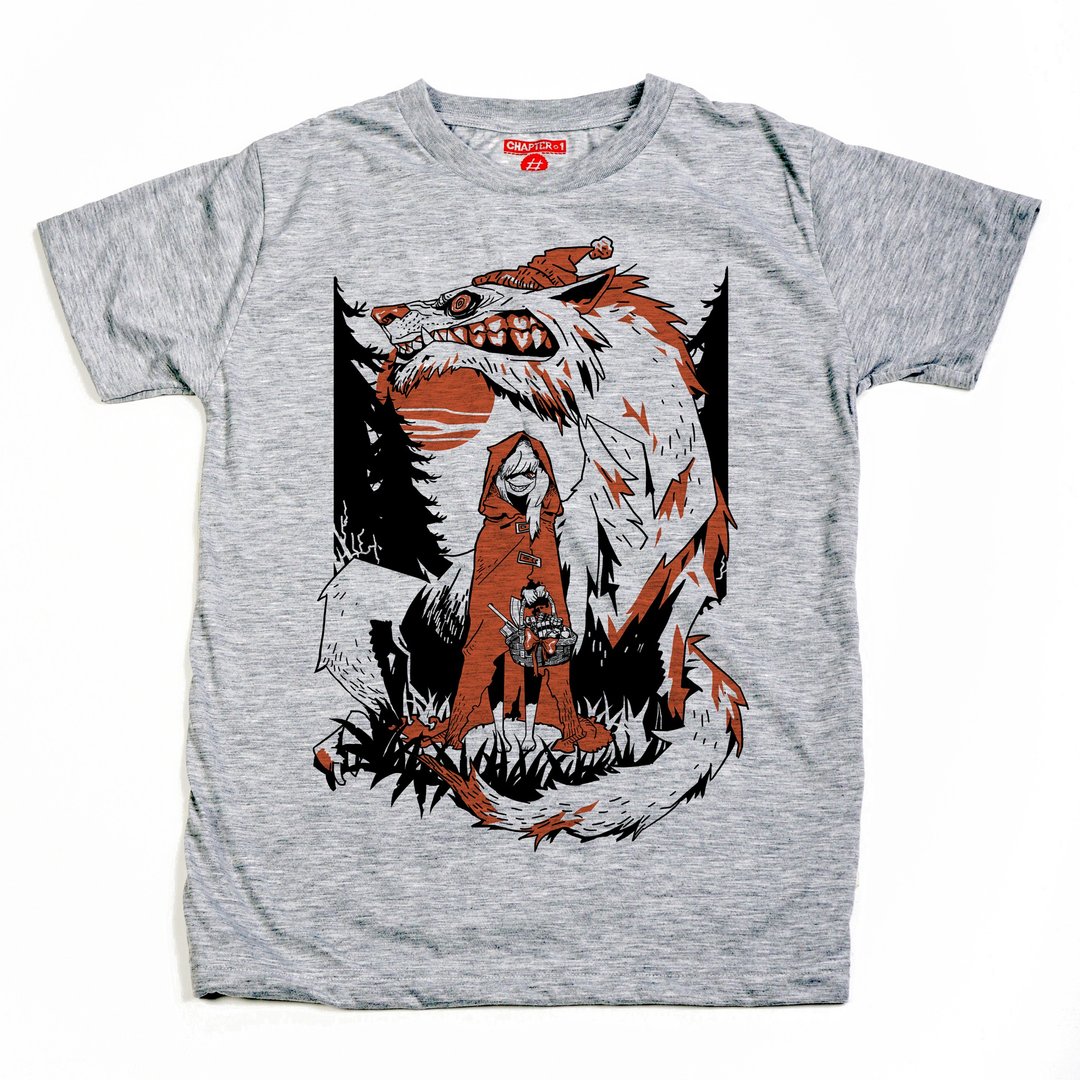 The evil wolf Red hood girl unisex men woman cotton mix Chapter One T-shirt - 男装上衣/T 恤 - 棉 白色