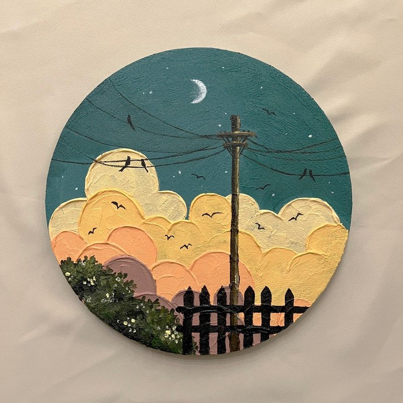 Lo-fi art石英砂画 肌理画 一人成团 零基楚进阶课程 绘画课 桃园 - 插画/绘画/写字 - 压克力 