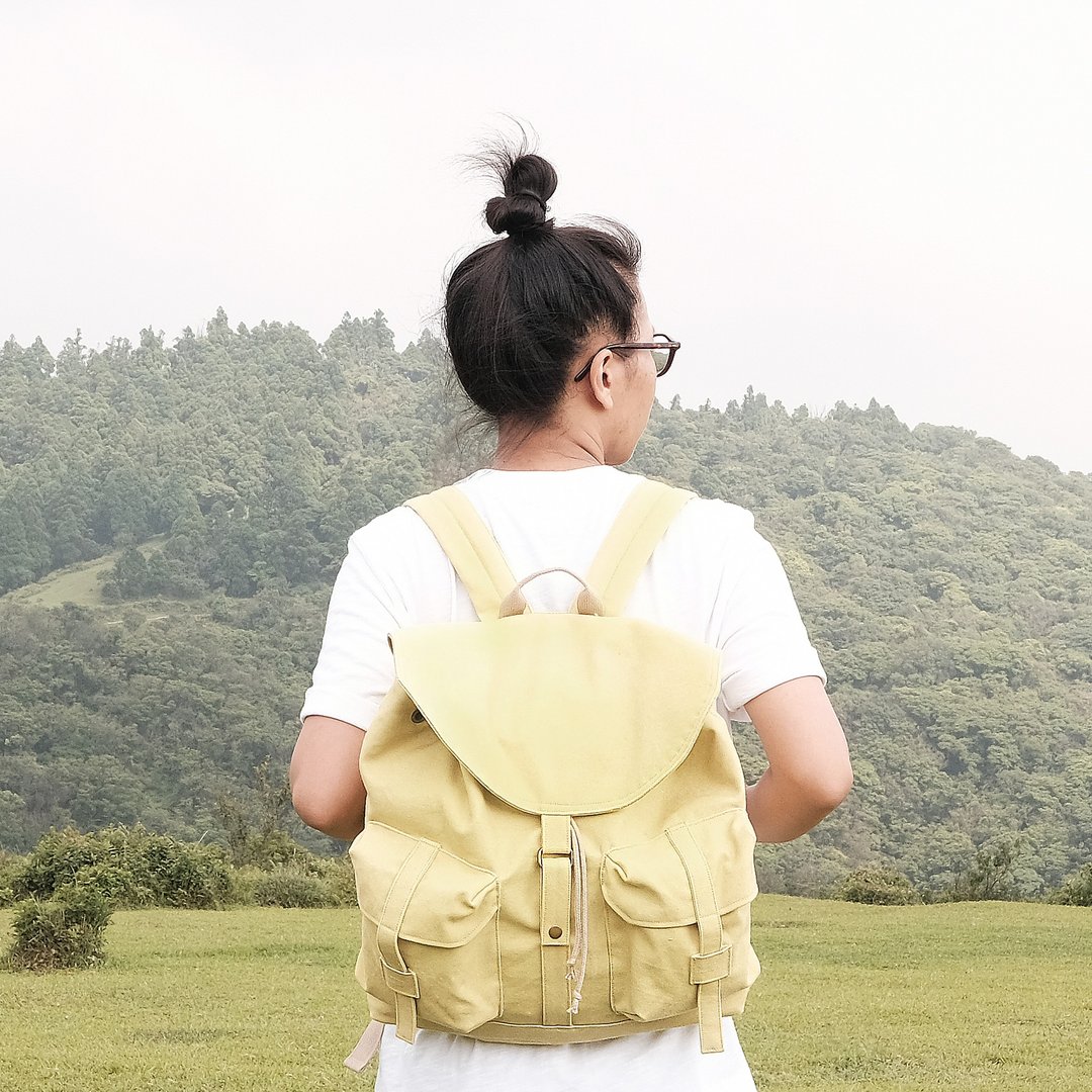 旅途后背包 / 淡黄帆布 / 晨曦 / - 后背包/双肩包 - 棉 黄色