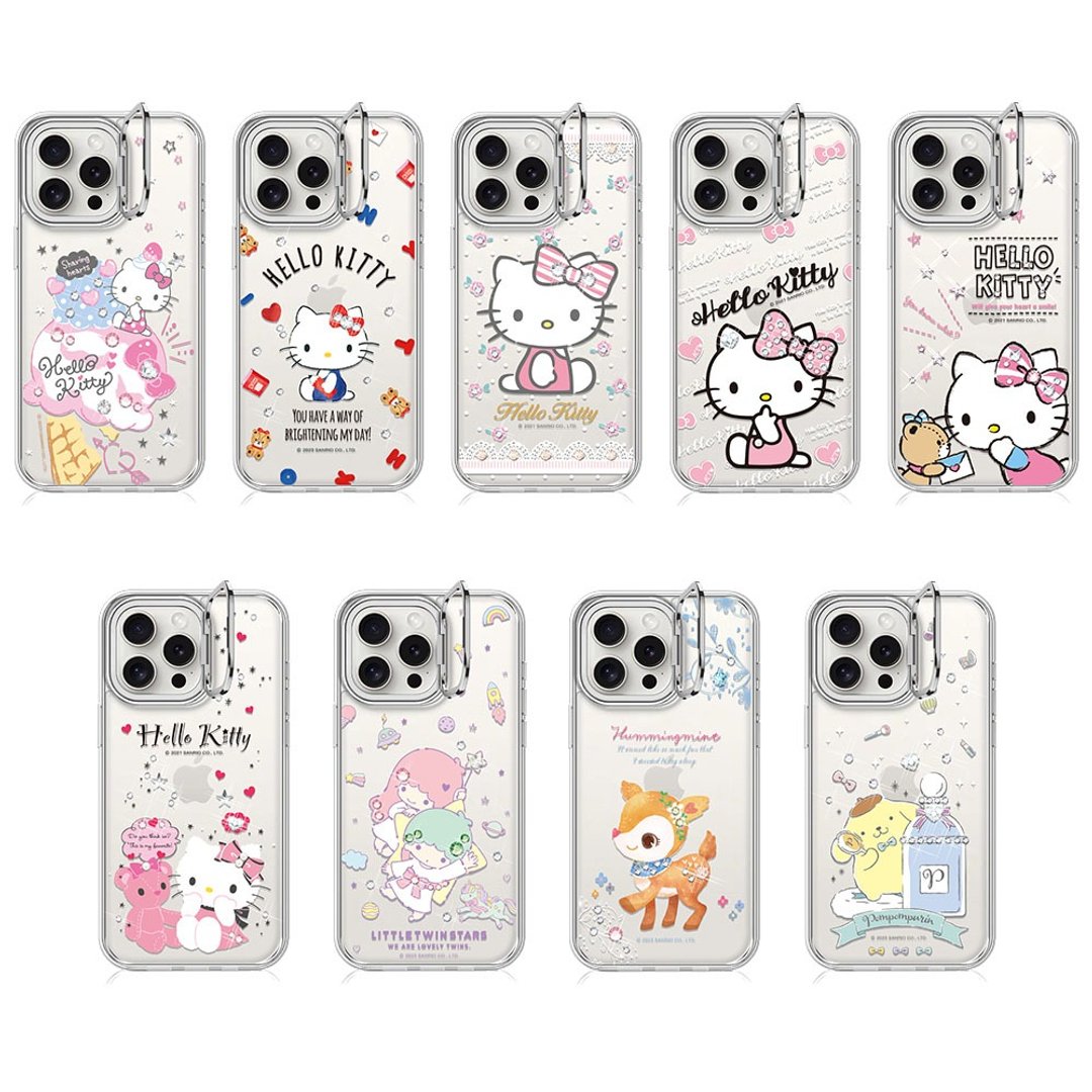 三丽鸥 iPhone 16系列军规防摔隐形立架水晶彩钻手机壳-多图可选2 - 手机壳/手机套 - 其他材质 多色