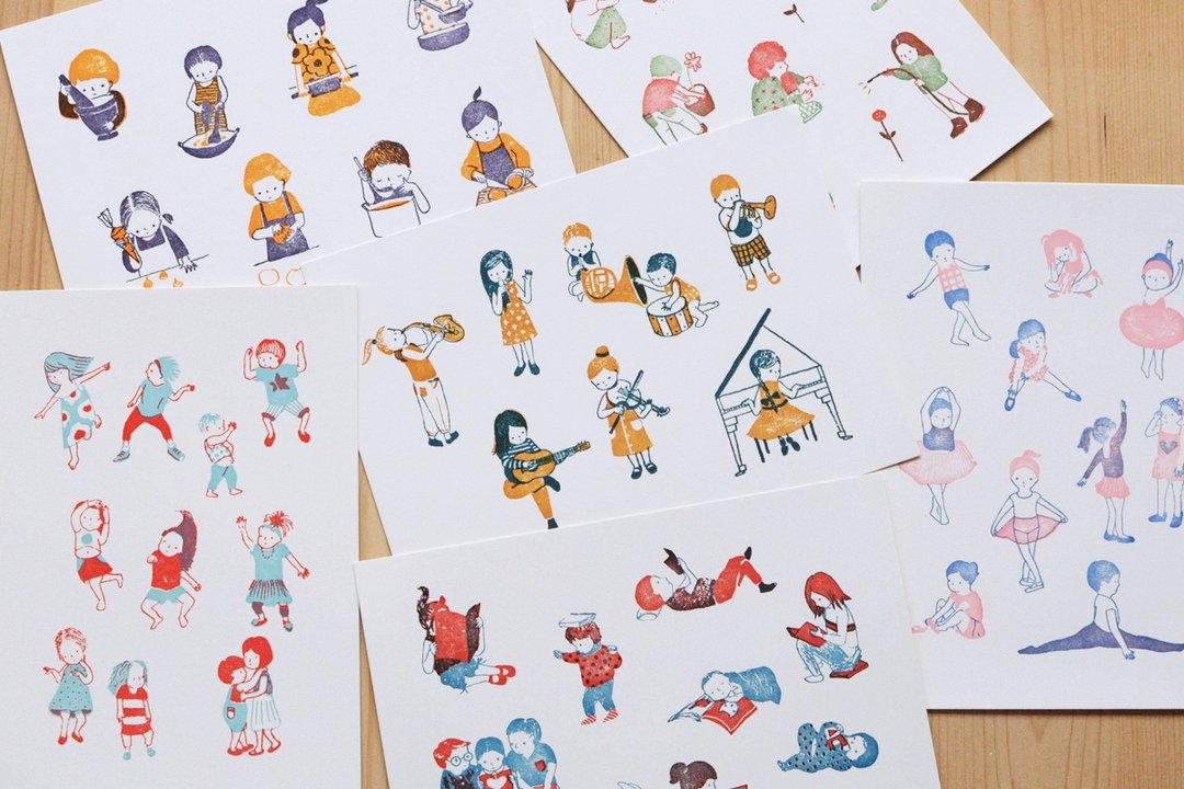 The Nonchalants - Set of 6 Letterpress Prints - 海报/装饰画/版画 - 纸 