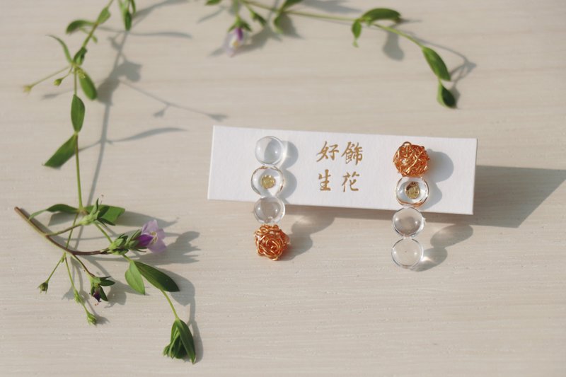 肆滴 no.2 - 耳环/耳夹 - 树脂 透明