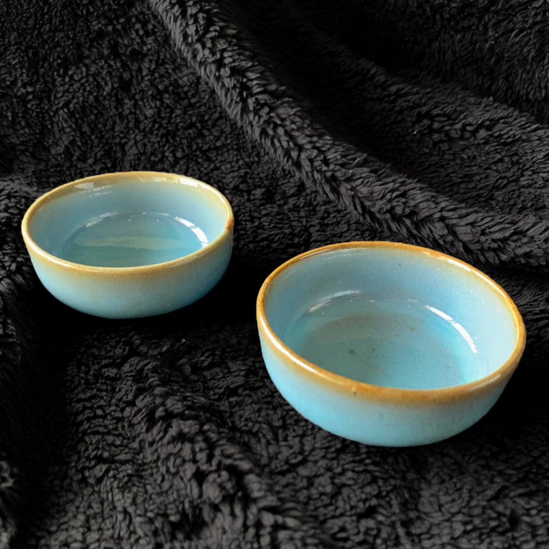 中国 清末民初仿钧窑茶杯│丹青不渝 钧窑 低温素烧 - 茶具/茶杯 - 陶 蓝色