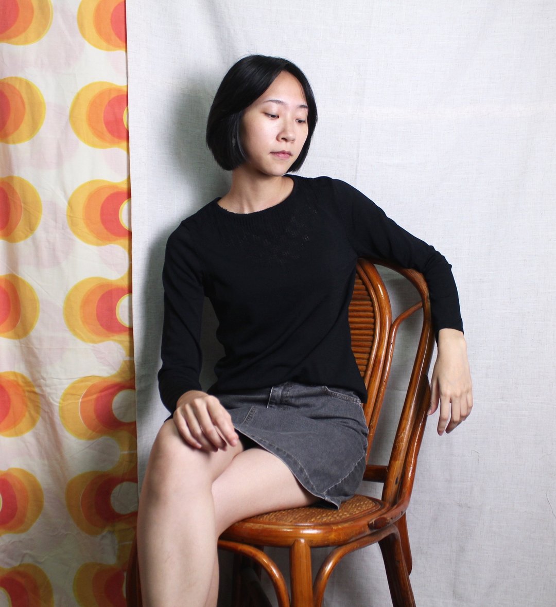 FOAK古着 /黑系/镂空针织上衣 - 女装上衣 - 其他材质 