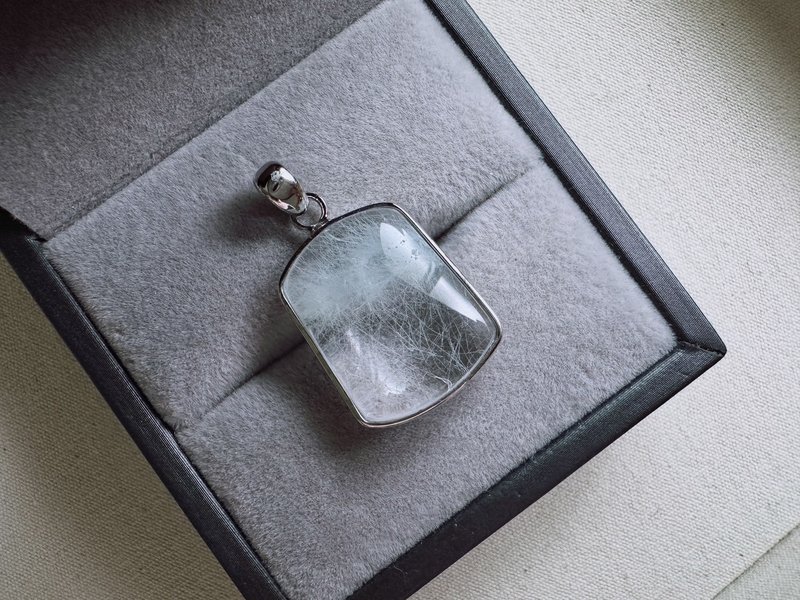 蓝兔毛发水晶・极细丝雾光白铜款 - 项链 - 水晶 