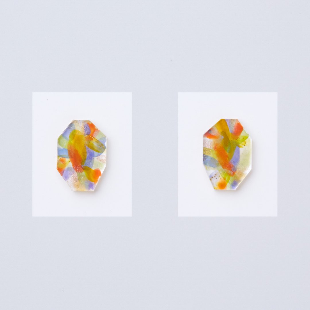 earrings (夾式 or 針式) - 耳环/耳夹 - 压克力 黄色