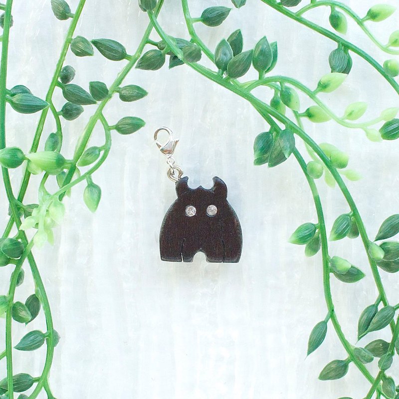 手工木制吊饰  怪兽 吊饰  礼物订制 - 吊饰 - 木头 咖啡色