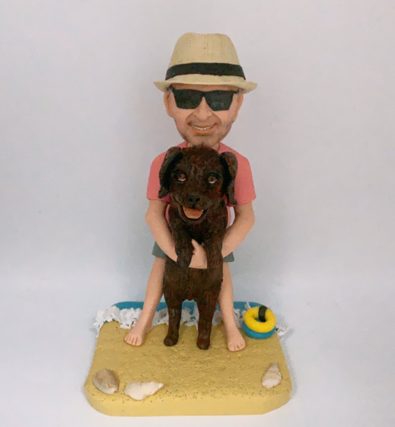 送给另一半的礼物 宠物与主人人像公仔 - 陶艺 - 陶 多色