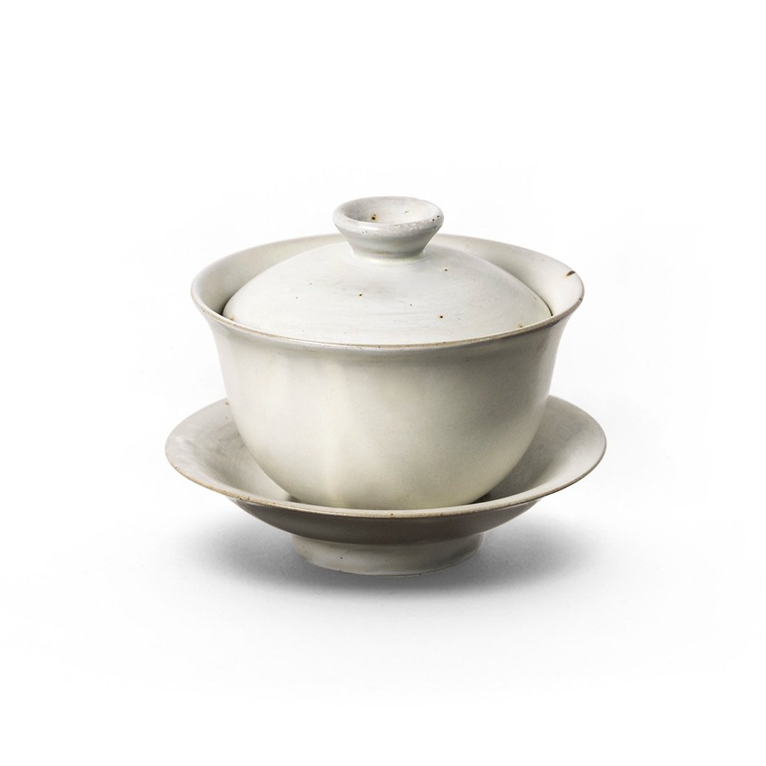 陶作坊│伫在盖碗(岫白) - 茶具/茶杯 - 陶 白色