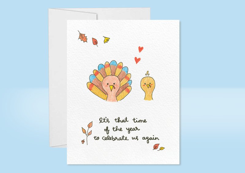 手绘卡片 | 感恩节卡片 | 贺卡 - 卡片/明信片 - 纸 