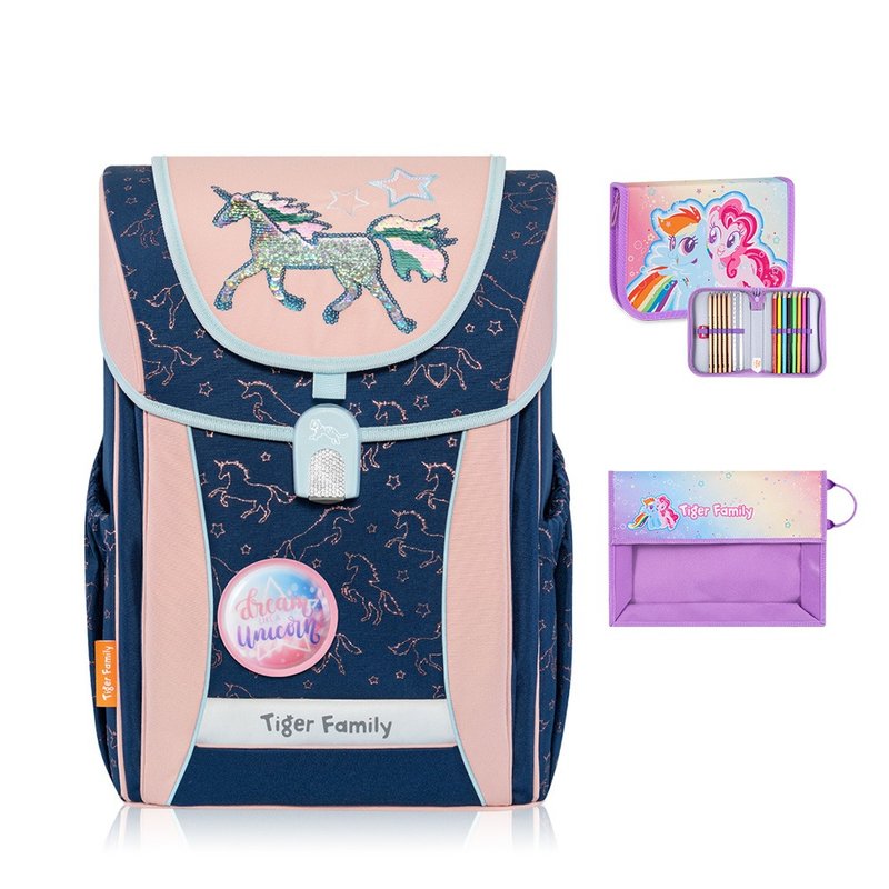 学院风超轻量护脊书包Pro 2S-梦中独角兽(亮片款) | 中年级适用 - 后背包/双肩包 - 防水材质 粉红色