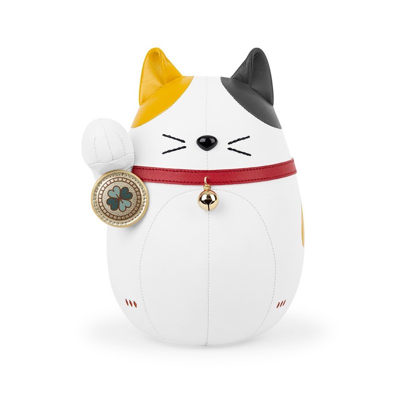 【书挡】招财猫 Lucky Cat-Fuu 福猫 皮革动物摆饰 - 摆饰 - 人造皮革 多色