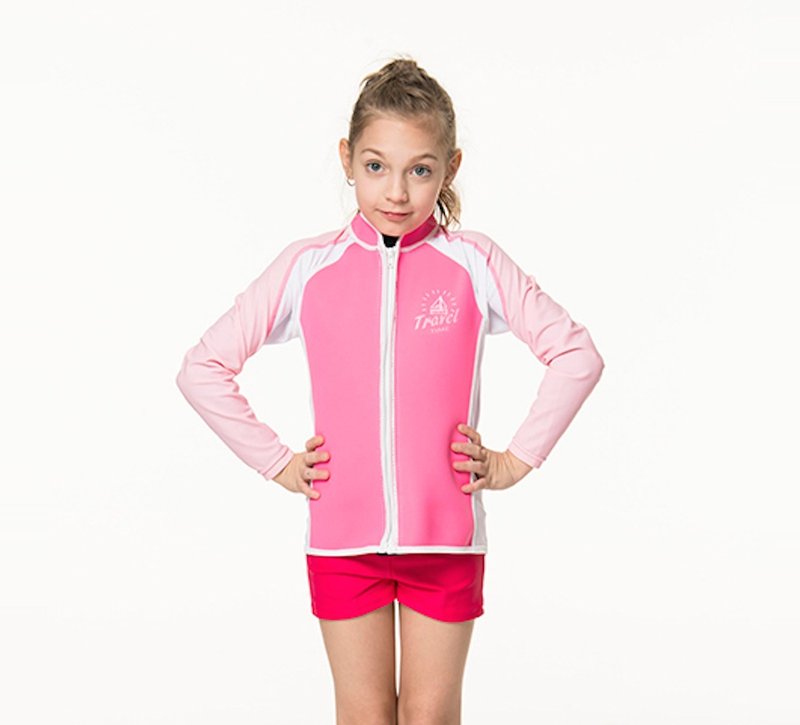 MIT 儿童长袖半身防寒衣 男女适穿 - 泳衣/游泳用品 - 橡胶 粉红色