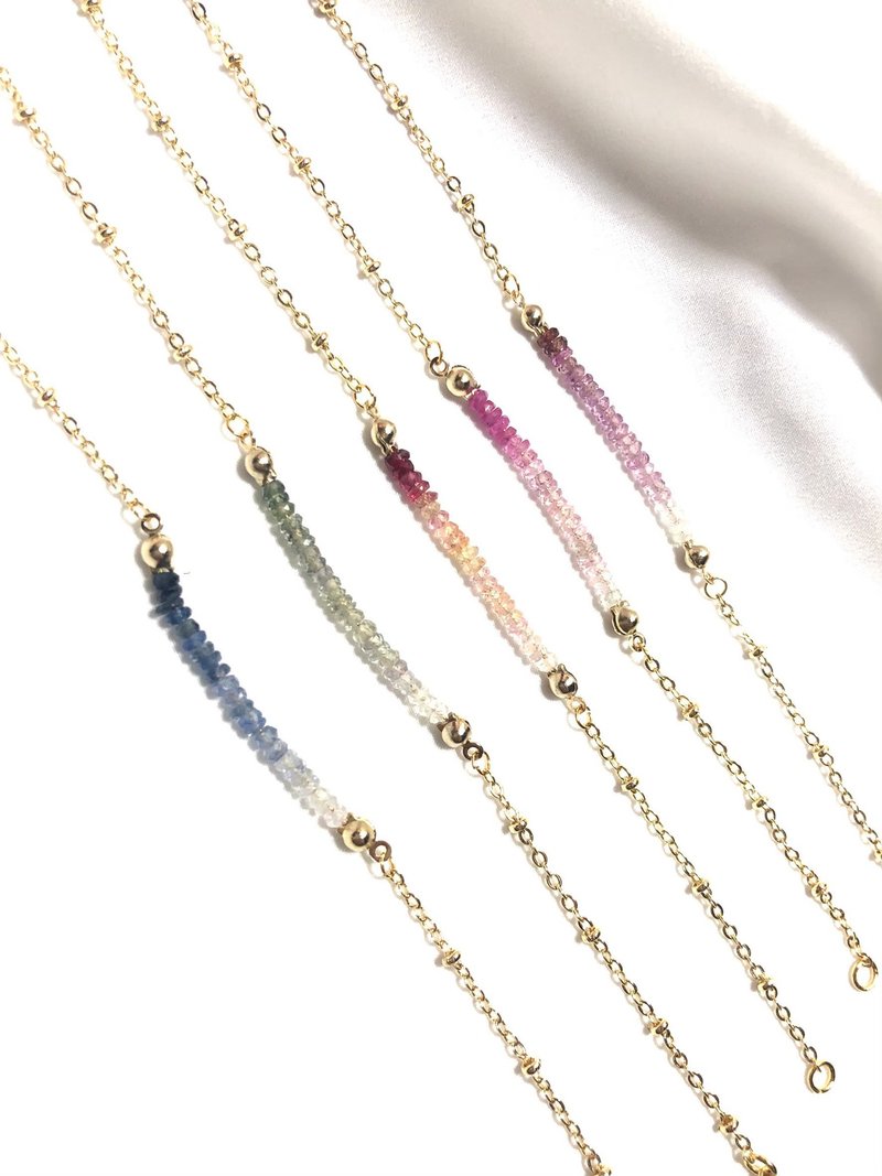 细致迷你渐层刚玉手链 - 手链/手环 - 其他金属 多色