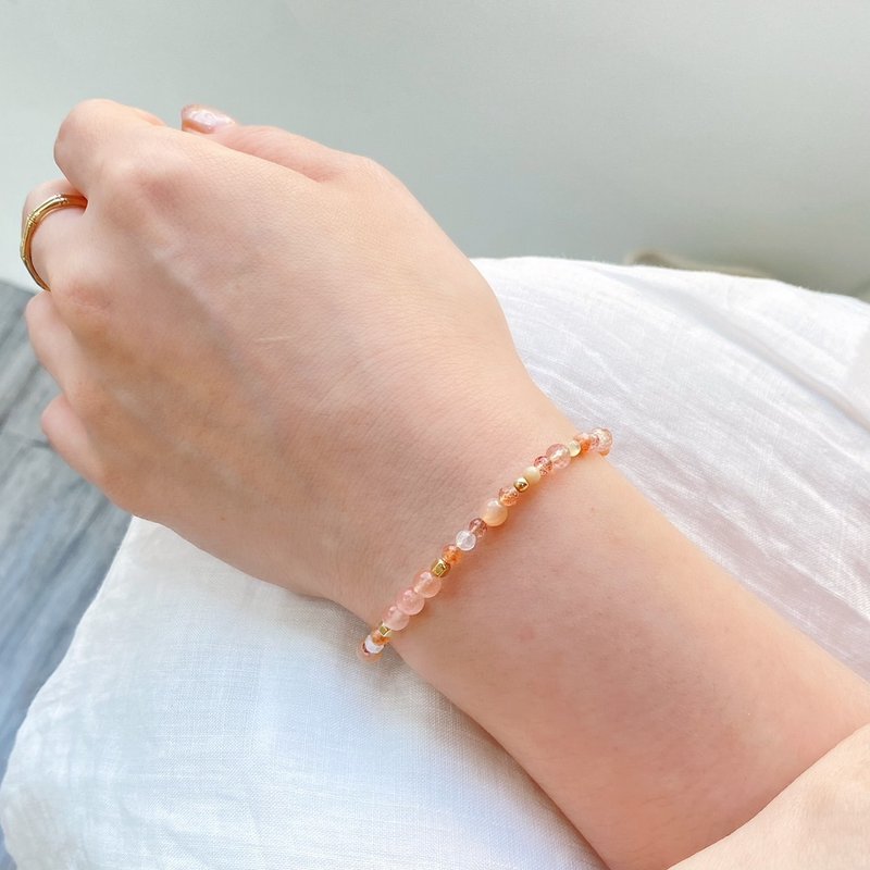 【提升自信】水晶手链/草莓晶x太阳石x14KGF注金|澄心 - 手链/手环 - 水晶 橘色