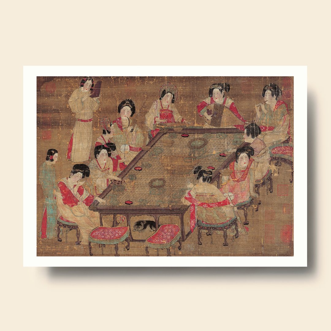 【B4 艺术画卡・B4 Poster】唐人・宫乐图 - 海报/装饰画/版画 - 纸 卡其色