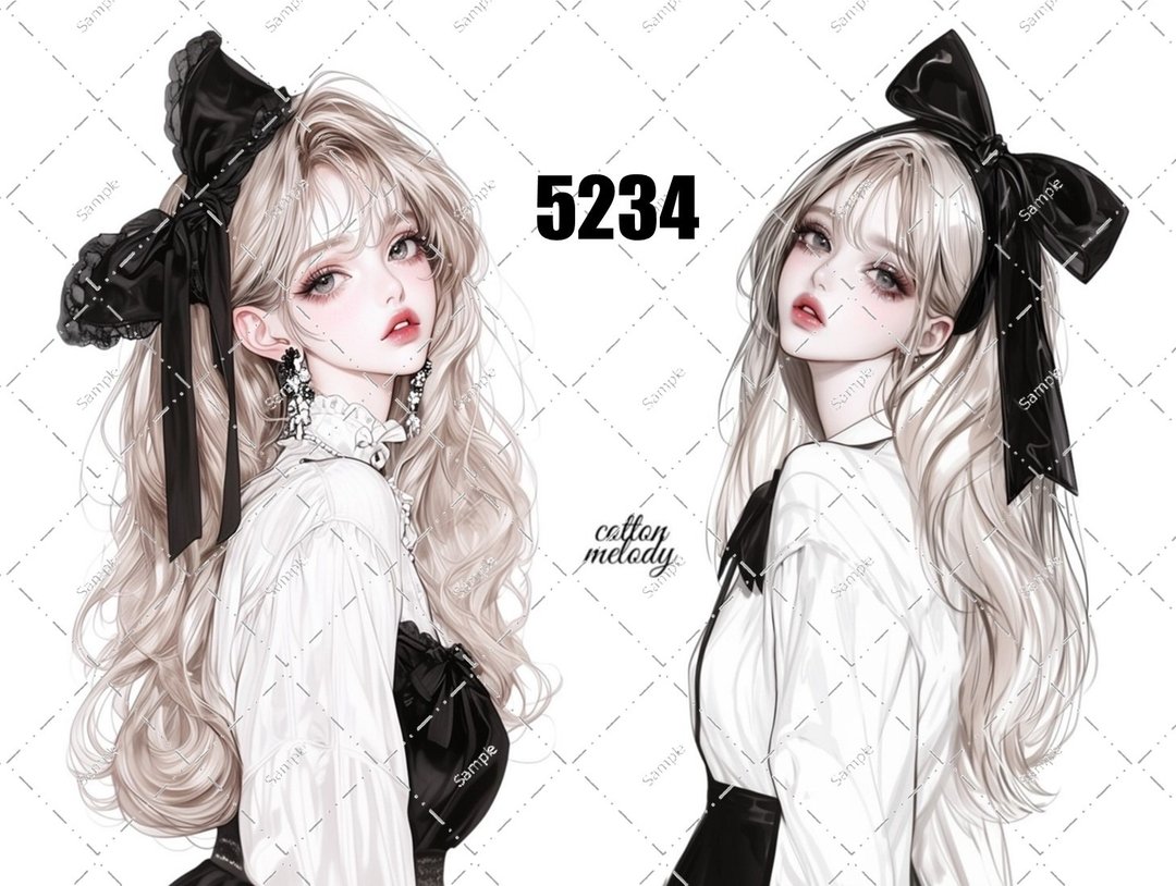 original sticker no.5234 人物贴纸 原创贴纸 原创人物贴纸 装饰贴纸 cotton melody - 贴纸 - 纸 