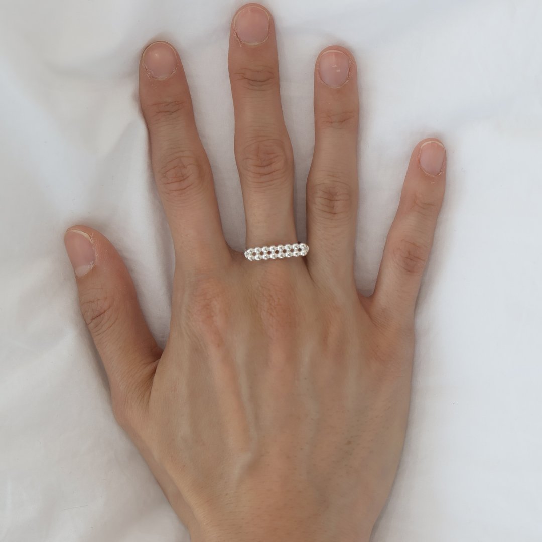 Dotti Ring 点点双排纯银戒指 | Silver 925 - 戒指 - 纯银 银色