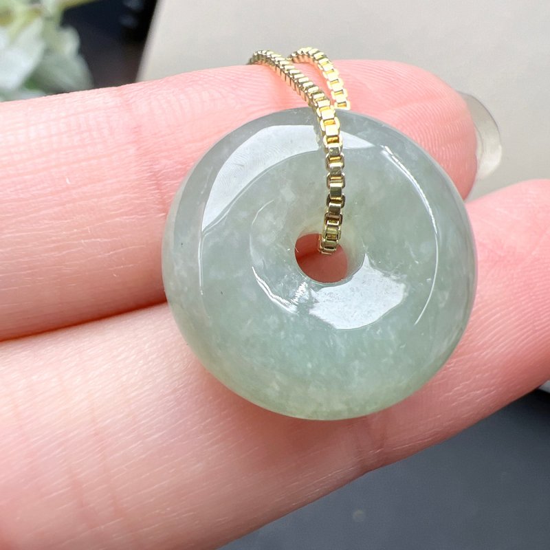 【愿·平安】冰种翡翠平安扣吊饰 | 天然缅甸玉翡翠A货 | 送礼 - 吊饰 - 玉石 绿色