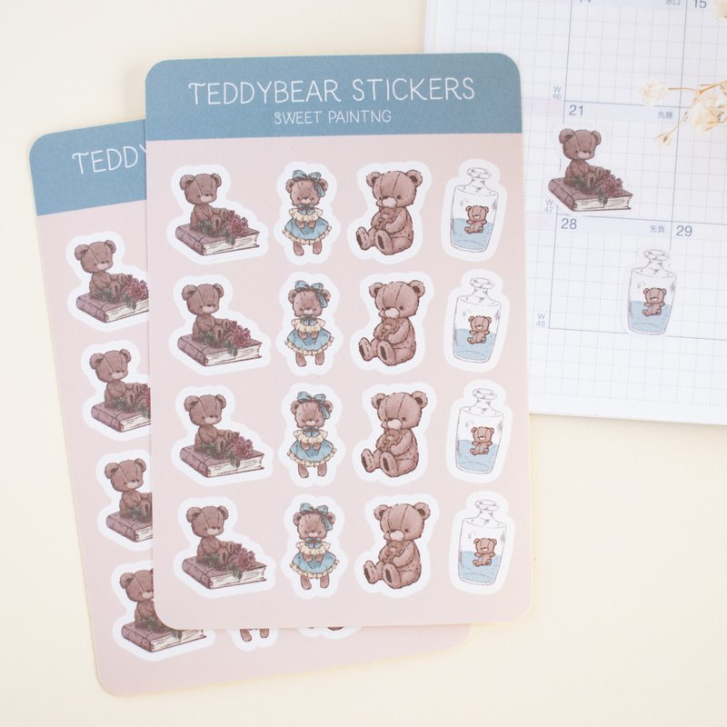 贴纸 – 泰迪熊 No.5 - 贴纸 - 纸 蓝色