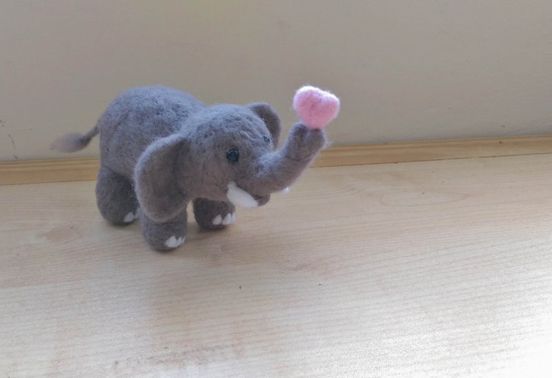 羊毛毡 动物 动物园 大象 - 摆饰 - 羊毛 灰色