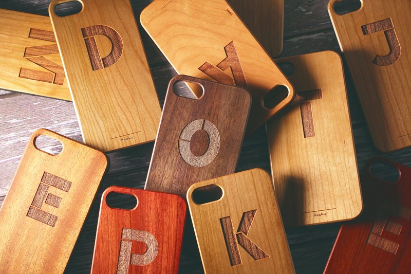 【原木字母iPhone Case】 - 手机壳/手机套 - 木头 咖啡色