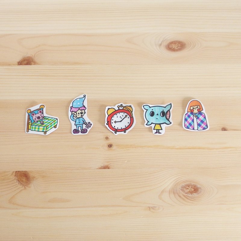 防水贴纸 困困宝贝贴纸包 1包5入 - 贴纸 - 塑料 多色