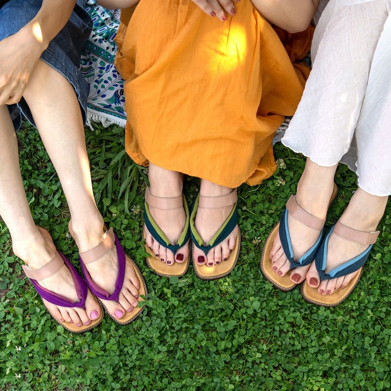 日式通凉鞋 草履 下馍 和服 浴衣 日本制造 HANAO - 拖鞋 - 人造皮革 绿色