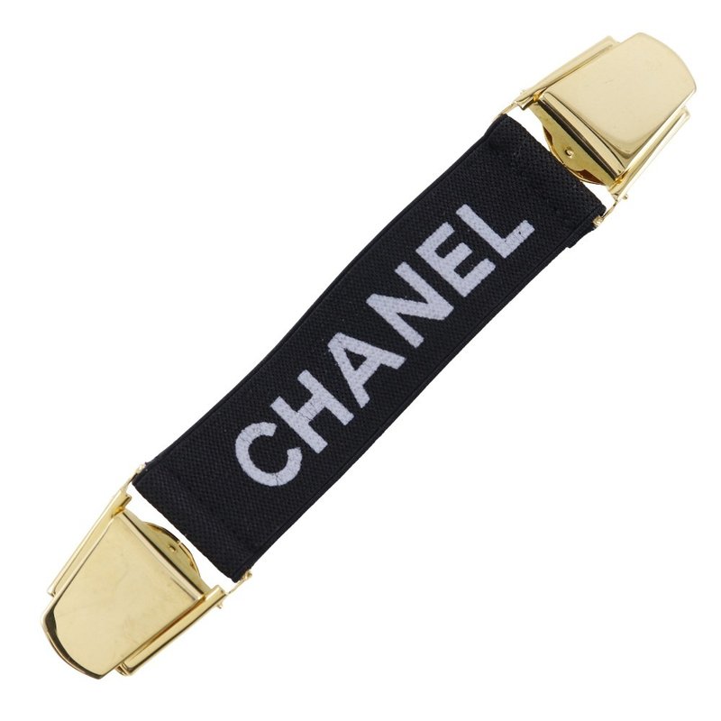 【日本直送】香奈儿 CHANEL 臂环 杂货 夹式 Logo 橡胶 x 镀金 黑色 女仕【二手】 - 其他 - 橡胶 黑色