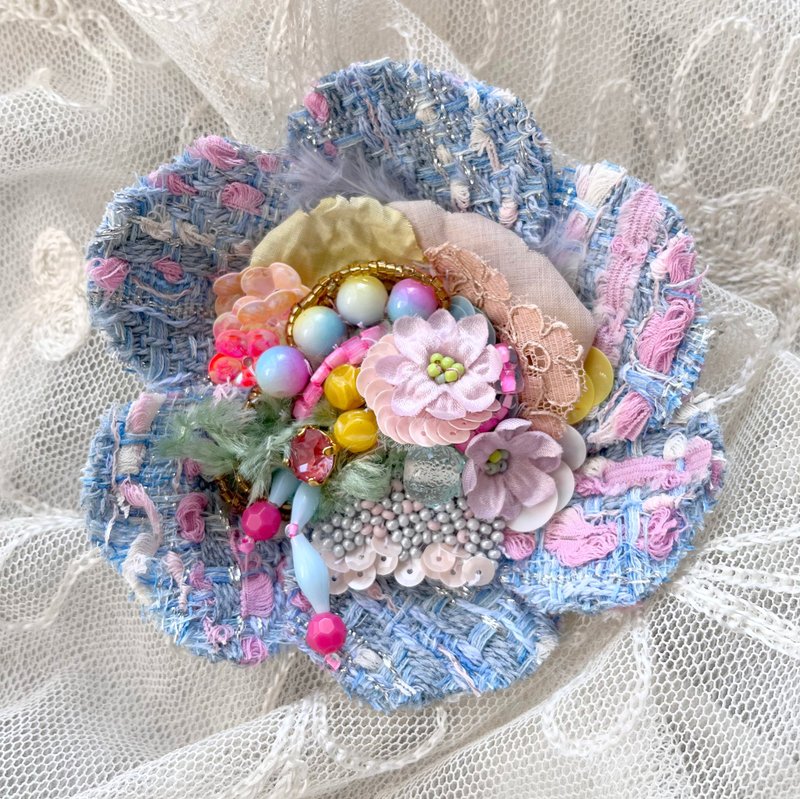 胸花 胸针 No.61  手作饰品 - 胸花/手腕花 - 绣线 
