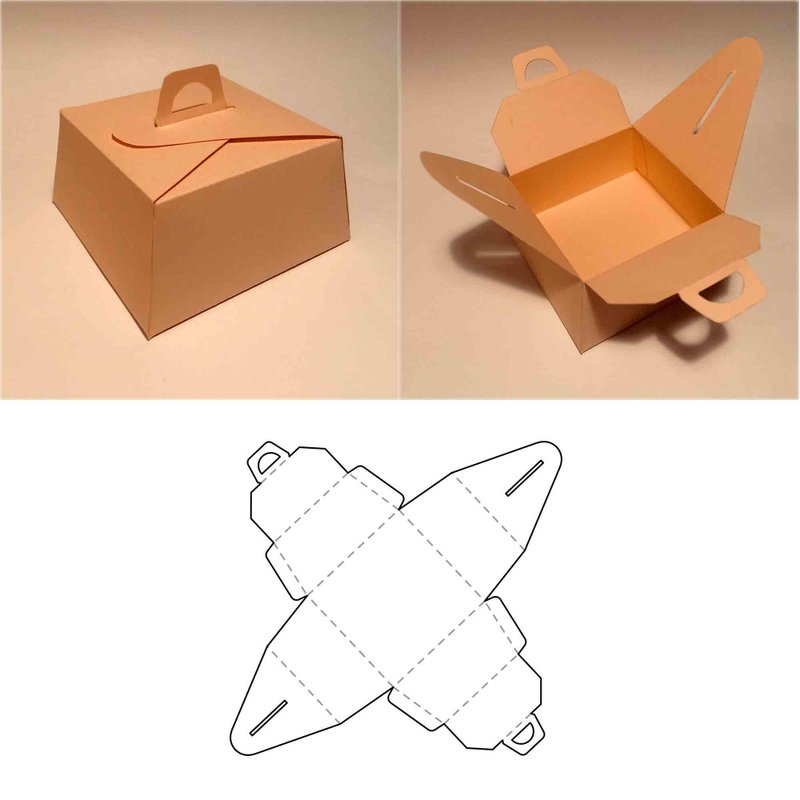 Cake box template, cake container, dessert box, pie box, sweet box, sweets box - 图文模板设计 - 其他材质 