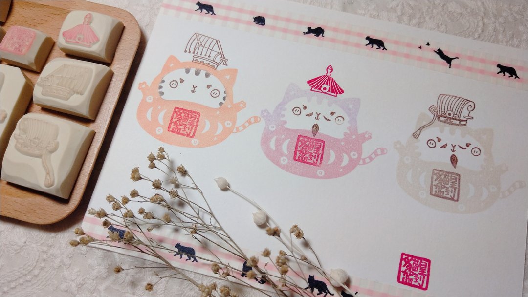 | 展示作品 | 【猫之日限定商品】猫福神组合章A款-霸气猫皇驾到 - 印章/印台 - 木头 