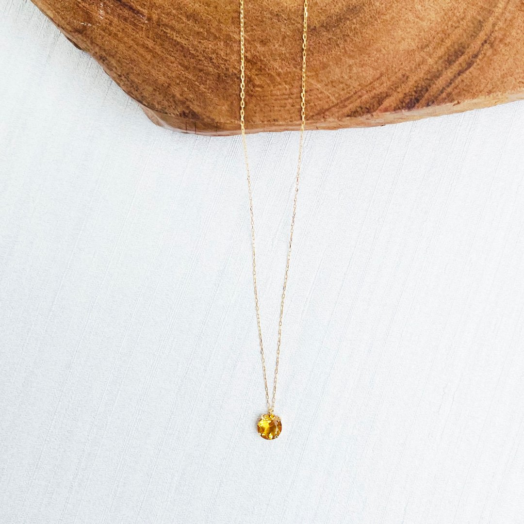 锁骨间奢华 黄水晶 黄18K金项链 轻珠宝饰品 - 项链 - 水晶 黄色
