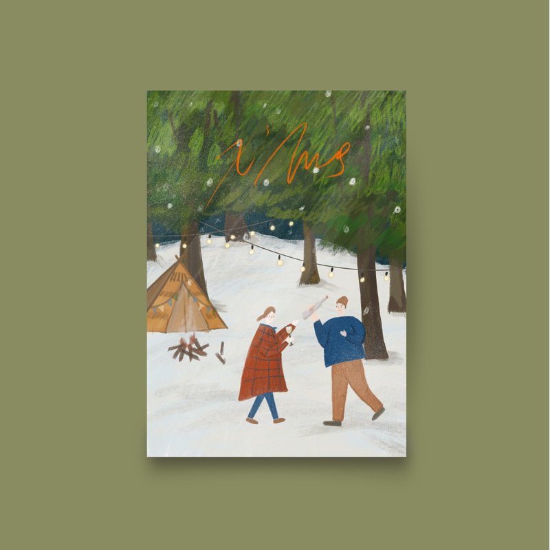 快速出货圣诞卡 X'MAS 手绘圣诞卡片 - 卡片/明信片 - 纸 多色