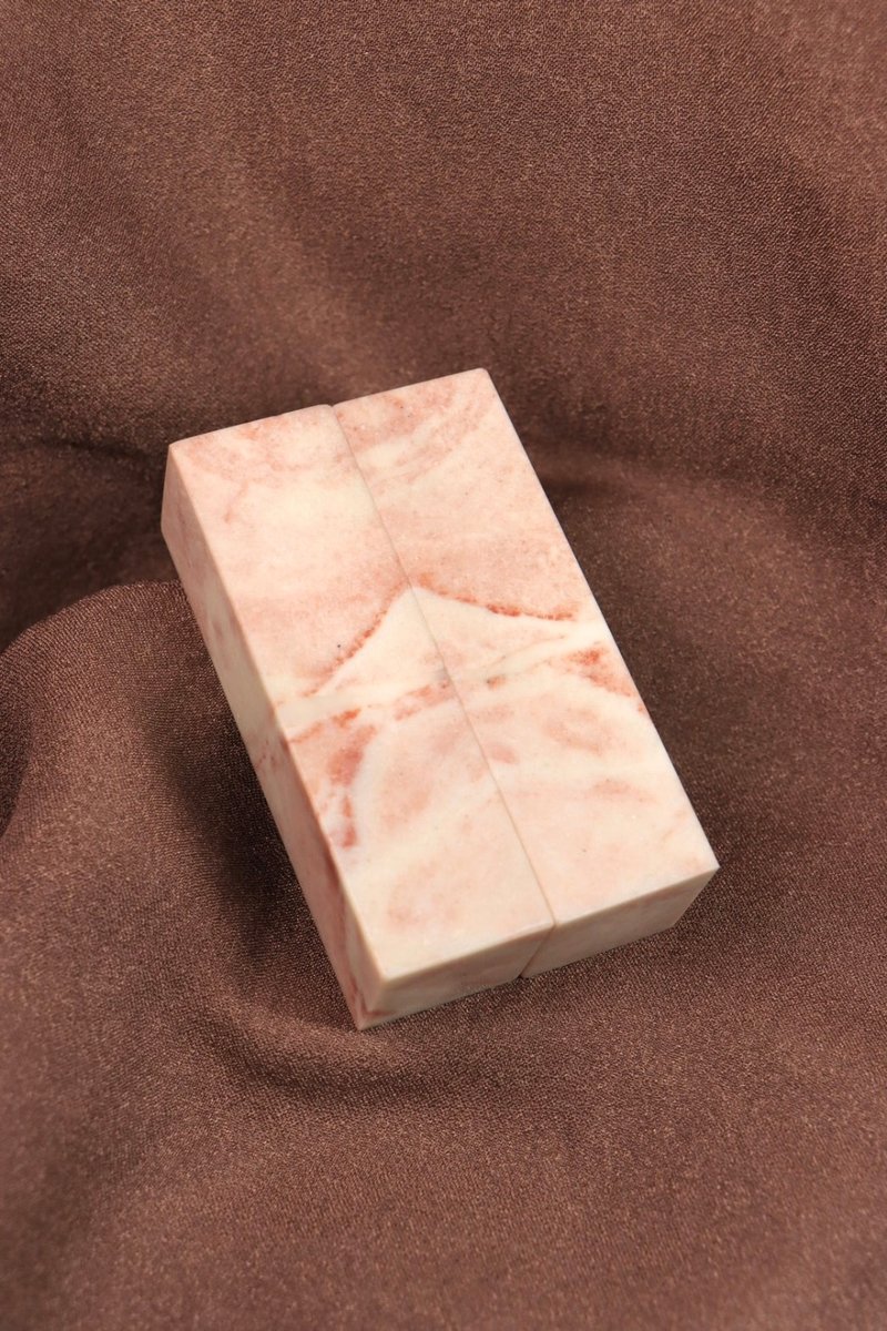 【日好手工刻印・情人结婚对章】巴林石 A250621 - 印章/印台 - 石头 粉红色