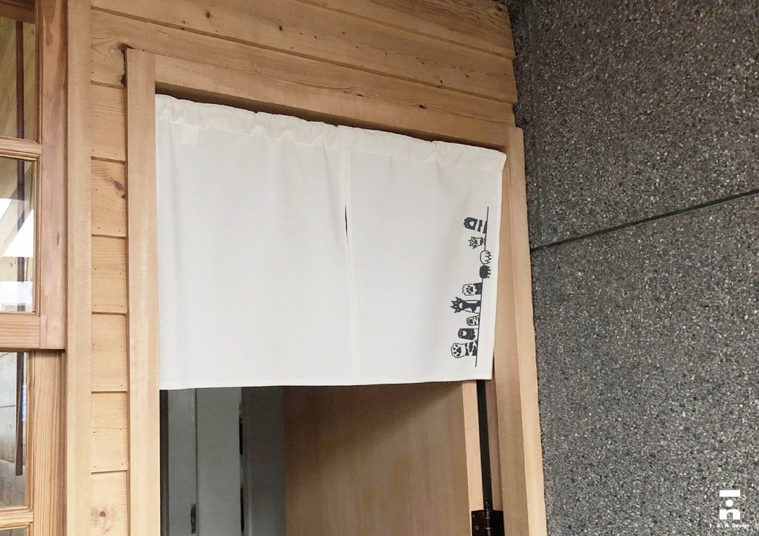 (多色款选择) 猫掌-有机棉绢印日式短门帘 Organic Cotton - 门帘/门牌 - 棉 白色