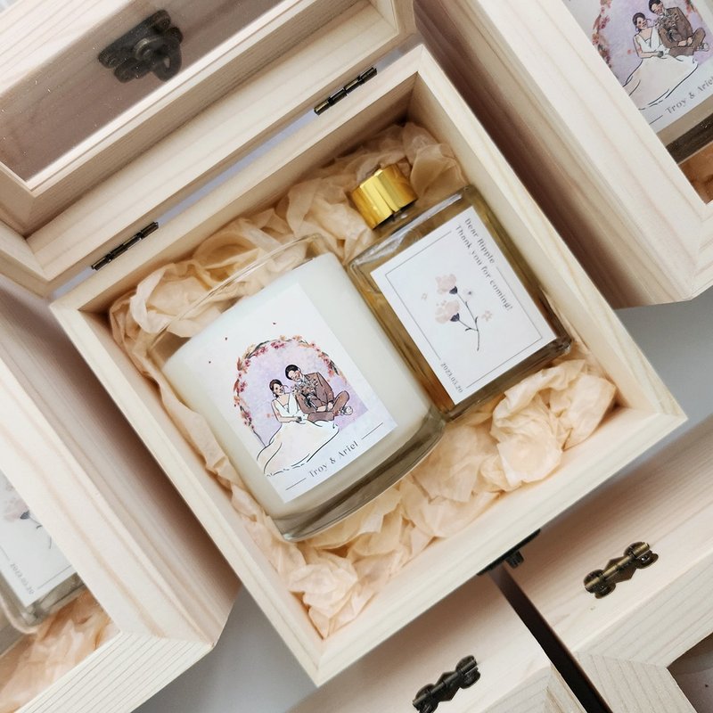 【定制化礼物】质感香氛木盒礼组 定制化 | 5盒起订 - 蜡烛/烛台 - 蜡 粉红色