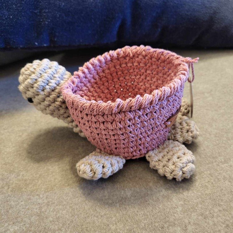 纯棉手工钩织 乌龟收纳置物盒 多色 可定制 - 收纳用品 - 棉．麻 