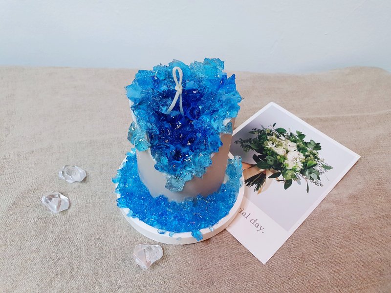 【闪闪钻石糖】蜡烛材料包 水晶洞蜡烛 宝石香氛蜡烛 开运水晶 - 蜡烛/香氛/手工皂 - 蜡 粉红色