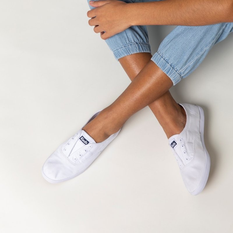 KEDS CHILLAX 经典水洗斜纹休闲小白鞋9191W130032 - 女款休闲鞋 - 其他材质 