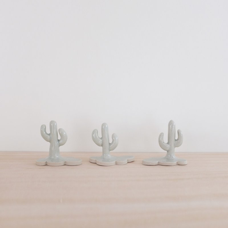 仙人掌云丨戒指座丨戒指架丨浅湖水绿色 - 摆饰 - 陶 绿色