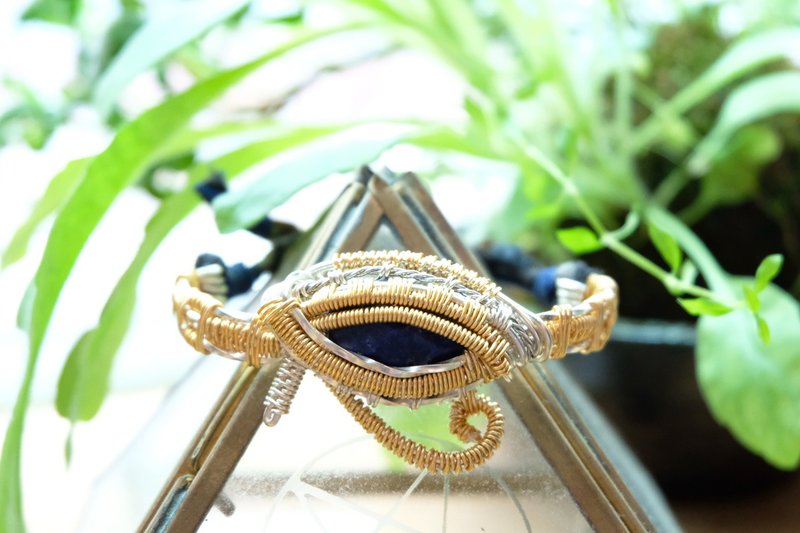 青金石金属线布艺手带  .  荷鲁斯之眼(订制) - 手链/手环 - 棉．麻 多色