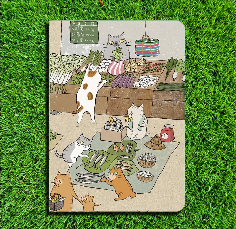 3猫小铺猫咪笔记本-菜市场(插画家:猫小姐) - 笔记本/手帐 - 纸 