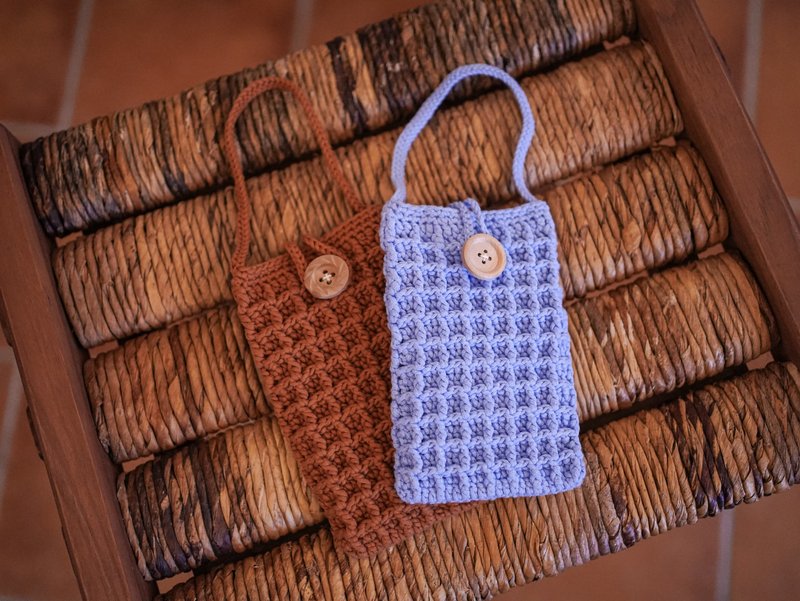 手作-编织-手机袋 短提袋型 - 手提包/手提袋 - 棉．麻 