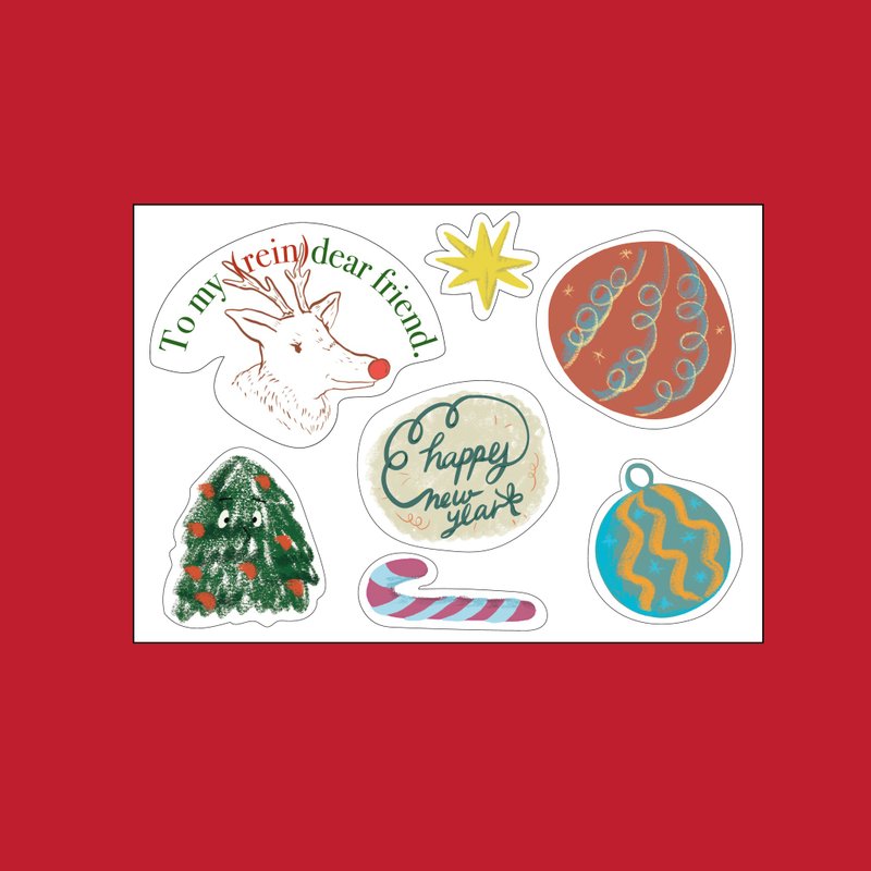 圣诞与新年贴纸 - 贴纸 - 纸 多色