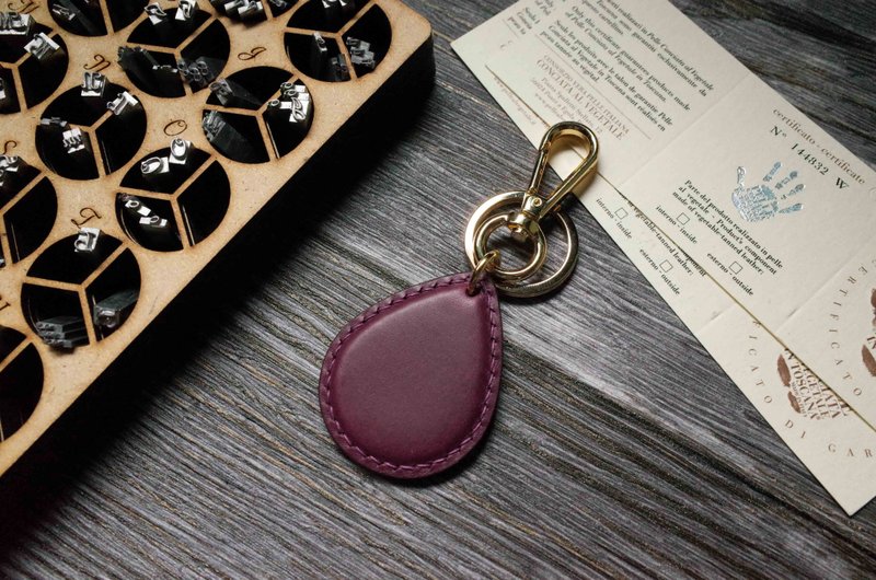 造型悠游卡 晶片吊饰－水滴造型款－紫色 - 钥匙链/钥匙包 - 真皮 紫色